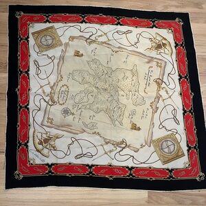 Gabrielli Nautical Map Print Silk Scarf